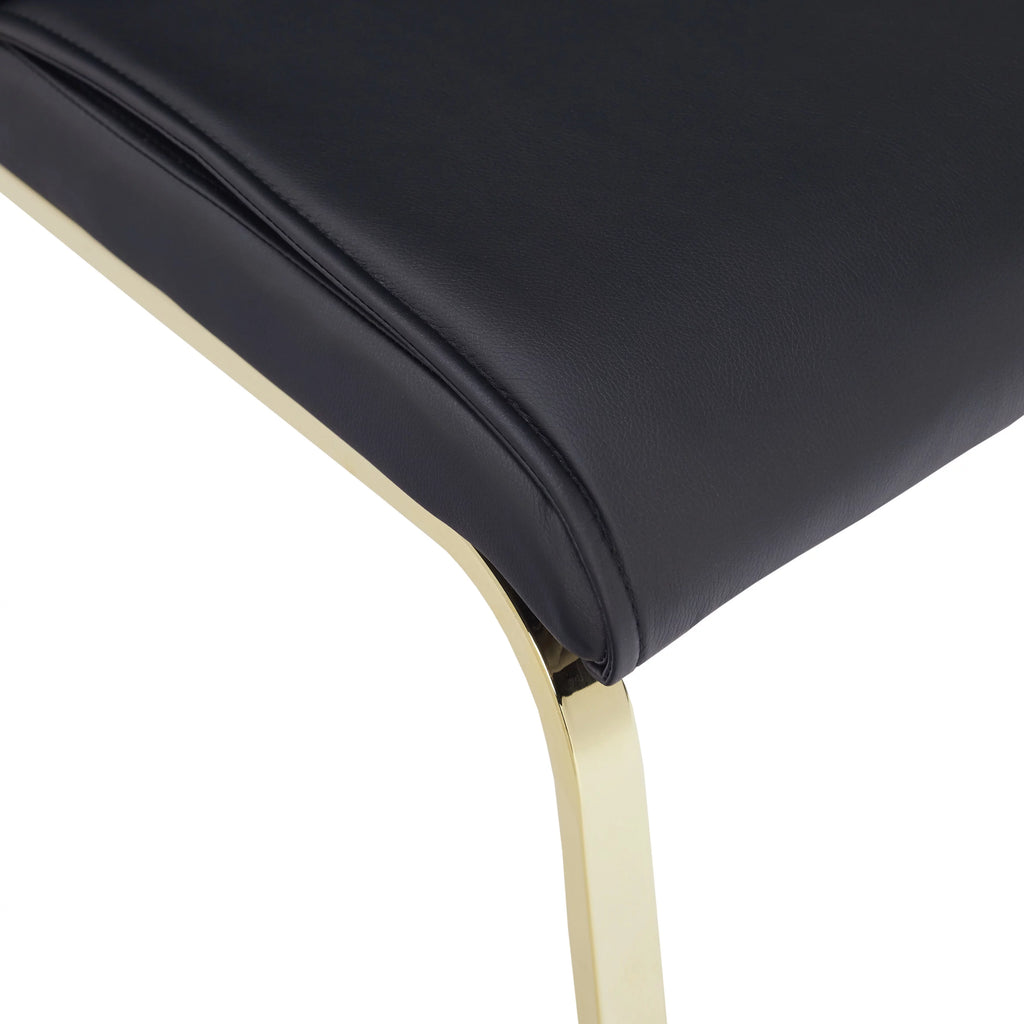 Gold Faux Leather Parsons Chairs (Set of 2) T33219