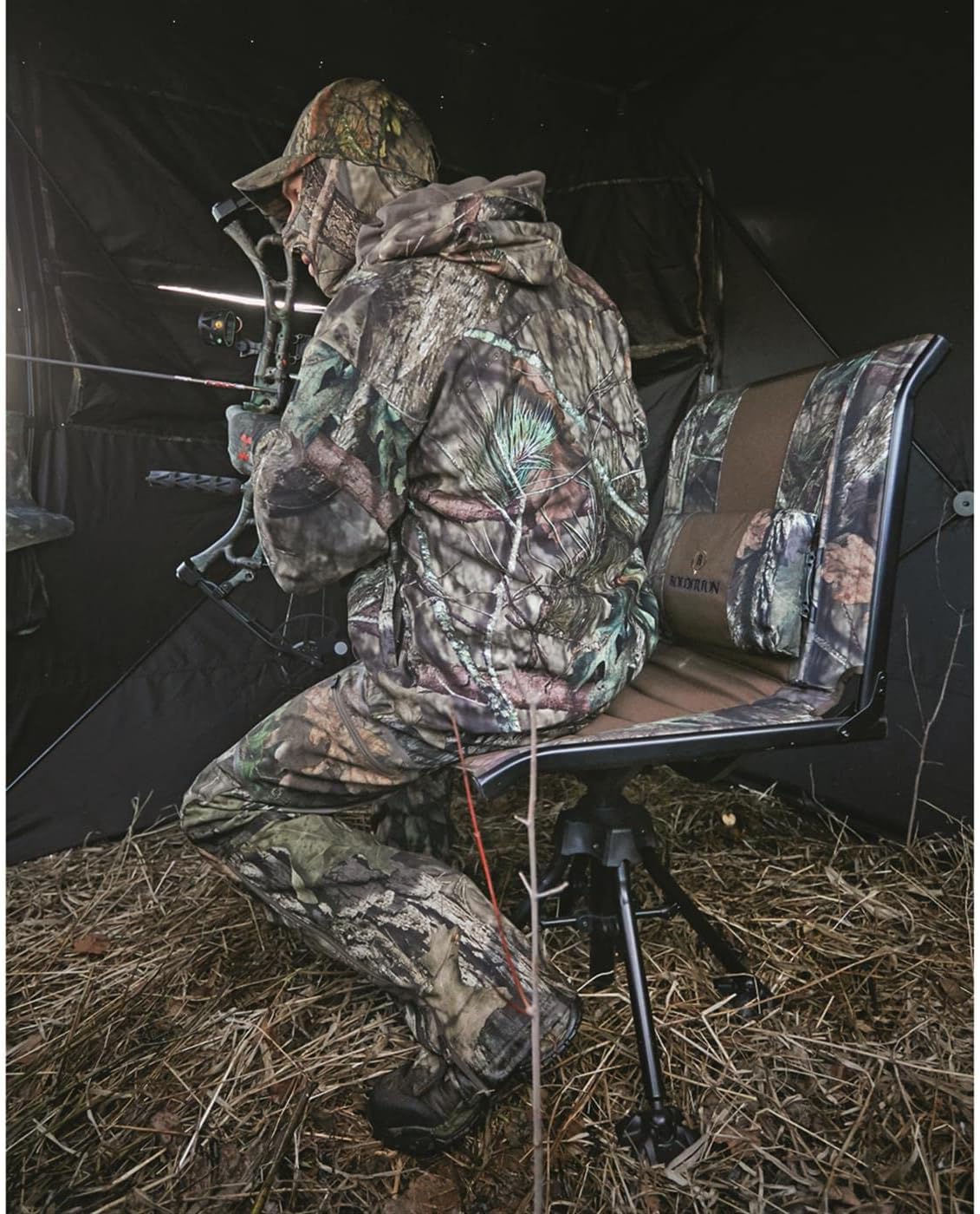 Swivel Camo Hunting Blind Chair, Folding, Lightweight, Padded Seat K30712