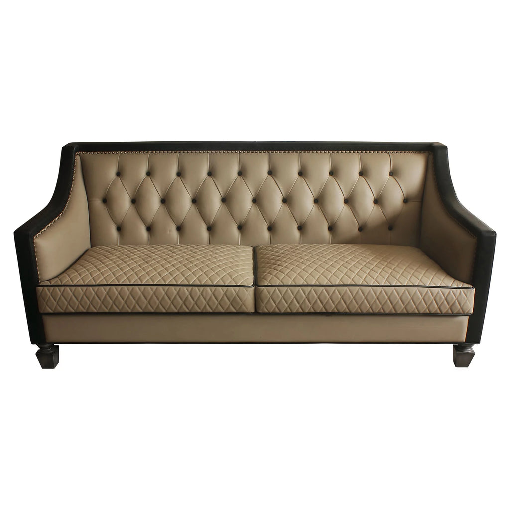 Sofa with 4 Pillows in Tan, Black and Charcoal R9054