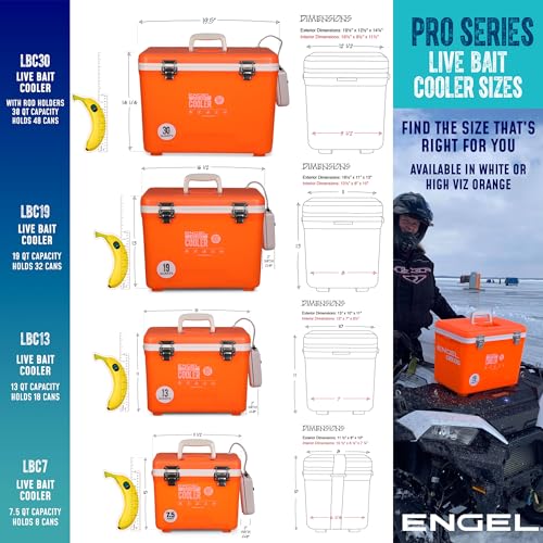 Live Bait Cooler Box with 2-Speed Portable Aerator Pump, Fishing Bait Station and Minnow Bucket D8809