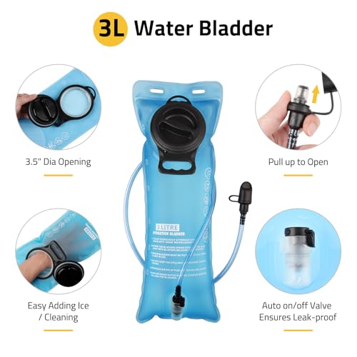 Tactical Hydration Backpack 3L with Water Bladder for Hiking Cycling Running W3533