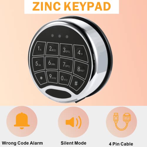 Electronic Keypad Lock for Safes with Time Delay and 2 Emergency Keys V291