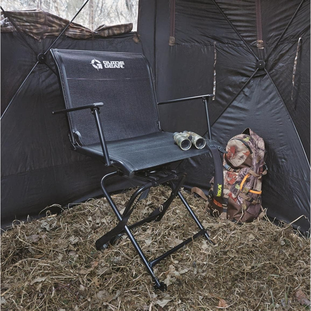 Hunting Blind Chair with Armrests, Portable Folding Swivel Seat J252