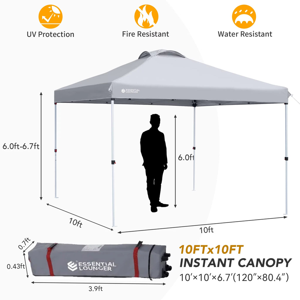 Pop Up Canopy Tent 10x10ft Waterproof Portable with Wheeled Bag F2066