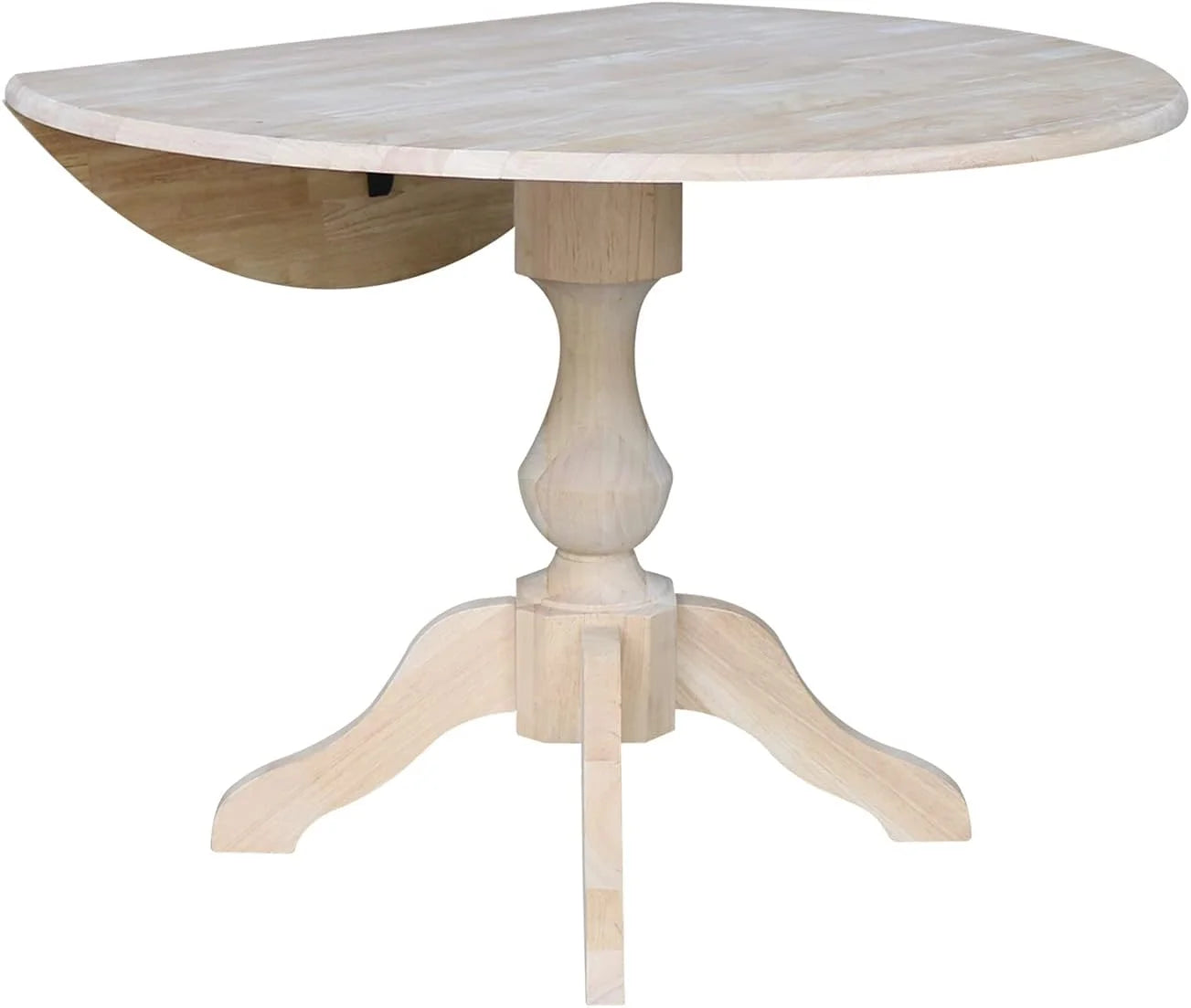 Round Dual Drop Leaf Pedestal Dining Table, Unfinished K6880