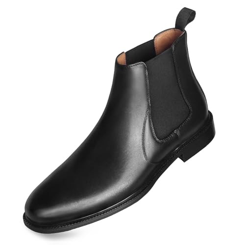 Men's Chelsea Boots Genuine Leather Dress Boots Slip on for Men