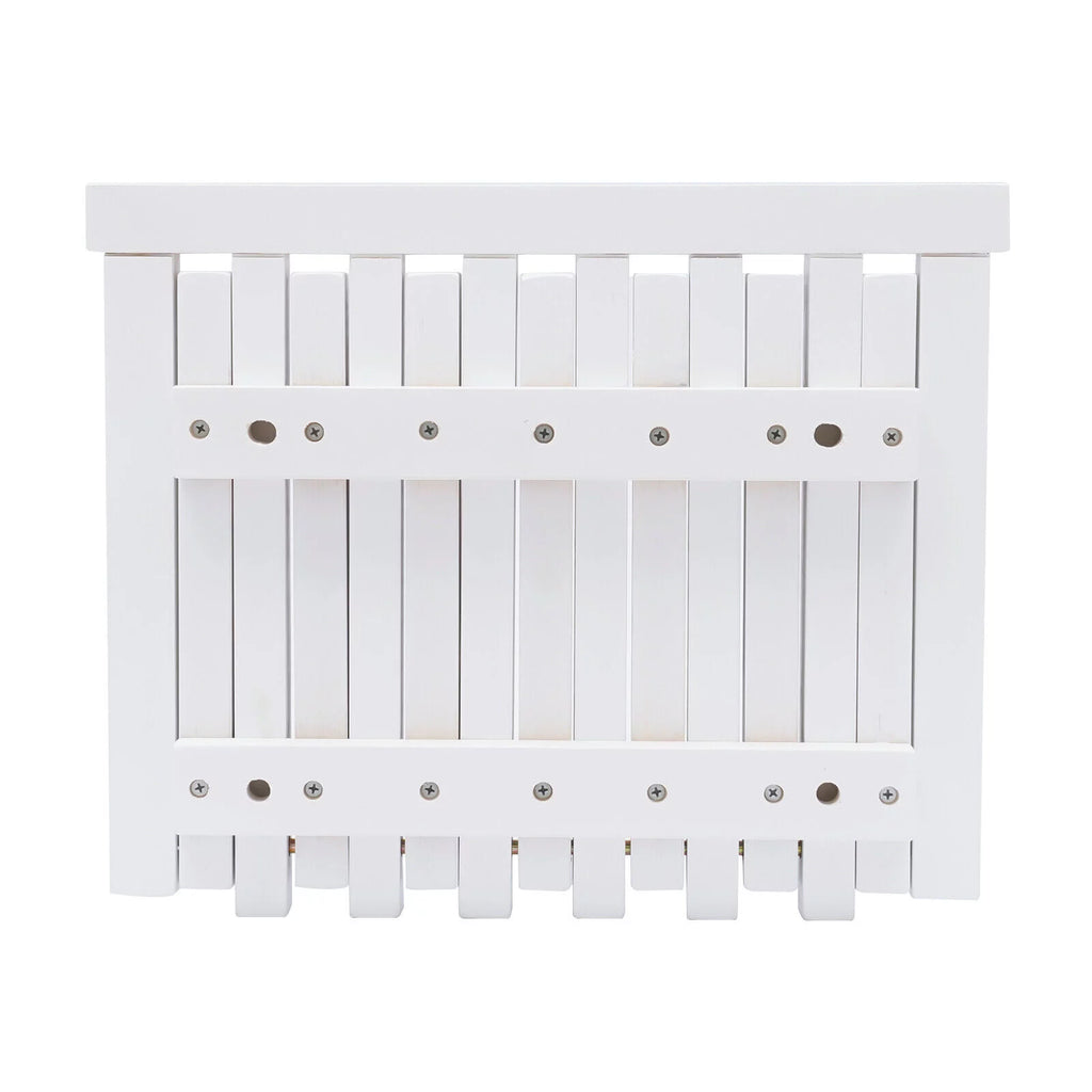 Wall Mounted Folding Stool Chair Rubber Wood White Shower Seat Bench E615683