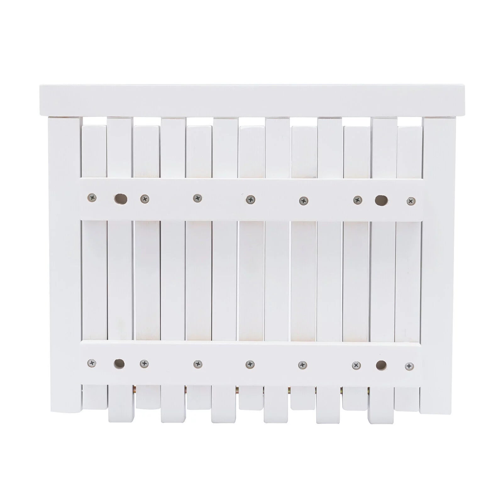 Wall Mounted Folding Stool Chair Rubber Wood White Shower Seat Bench E615683