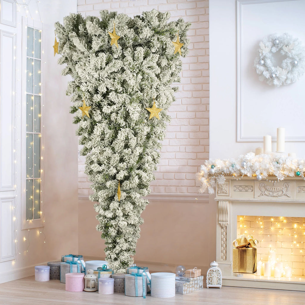 Upside Down Christmas Tree with Lights, 6FT Prelit Artificial Tree H898