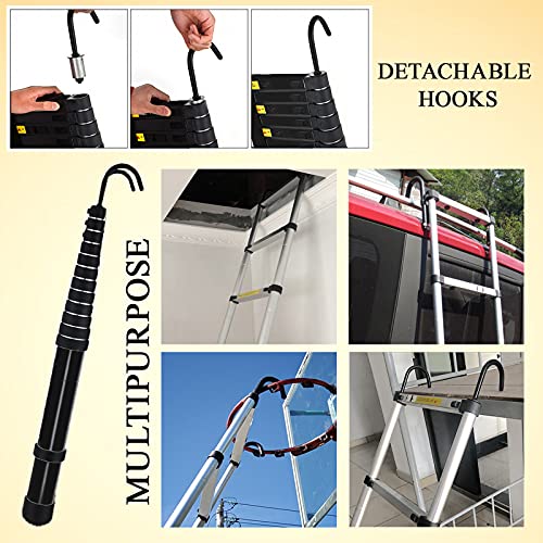20.5ft Aluminum Telescoping Ladder with Roof Hooks, Adjustable Height, 330lb Capacity W609167
