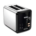 KRUPS: Express 2 Slice Toaster Stainless Steel Toaster with Wide Slots, Includes Dust Lid & Crumb Tray, Defrost, Reheat, 7 Browning Levels, Stainless Steel