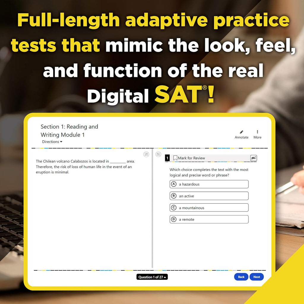 Digital SAT Premium Prep, 2025: 5 Full-Length Practice Tests + Online Flashcards & Review F400649