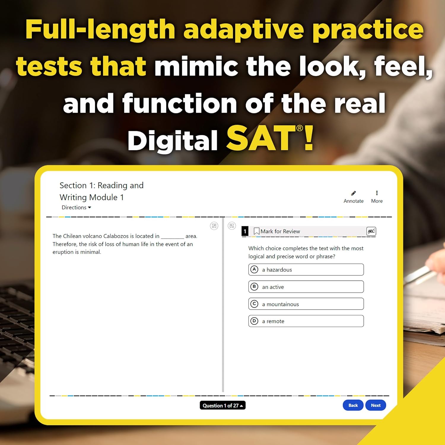Digital SAT Premium Prep, 2025: 5 Full-Length Practice Tests + Online Flashcards & Review F400649