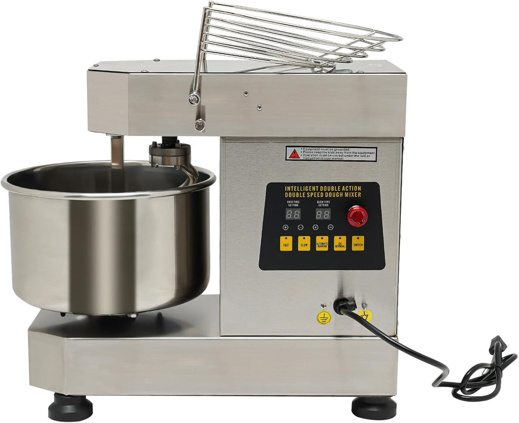 Dough Mixer, 2.6 Gal Spiral Mixer, 750W with Stainless Steel Bowl G25095