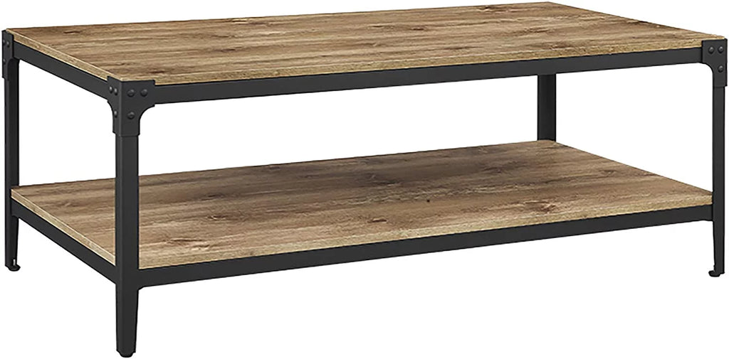 Industrial Angle Iron and Wood Coffee Table 46 Inch V294911
