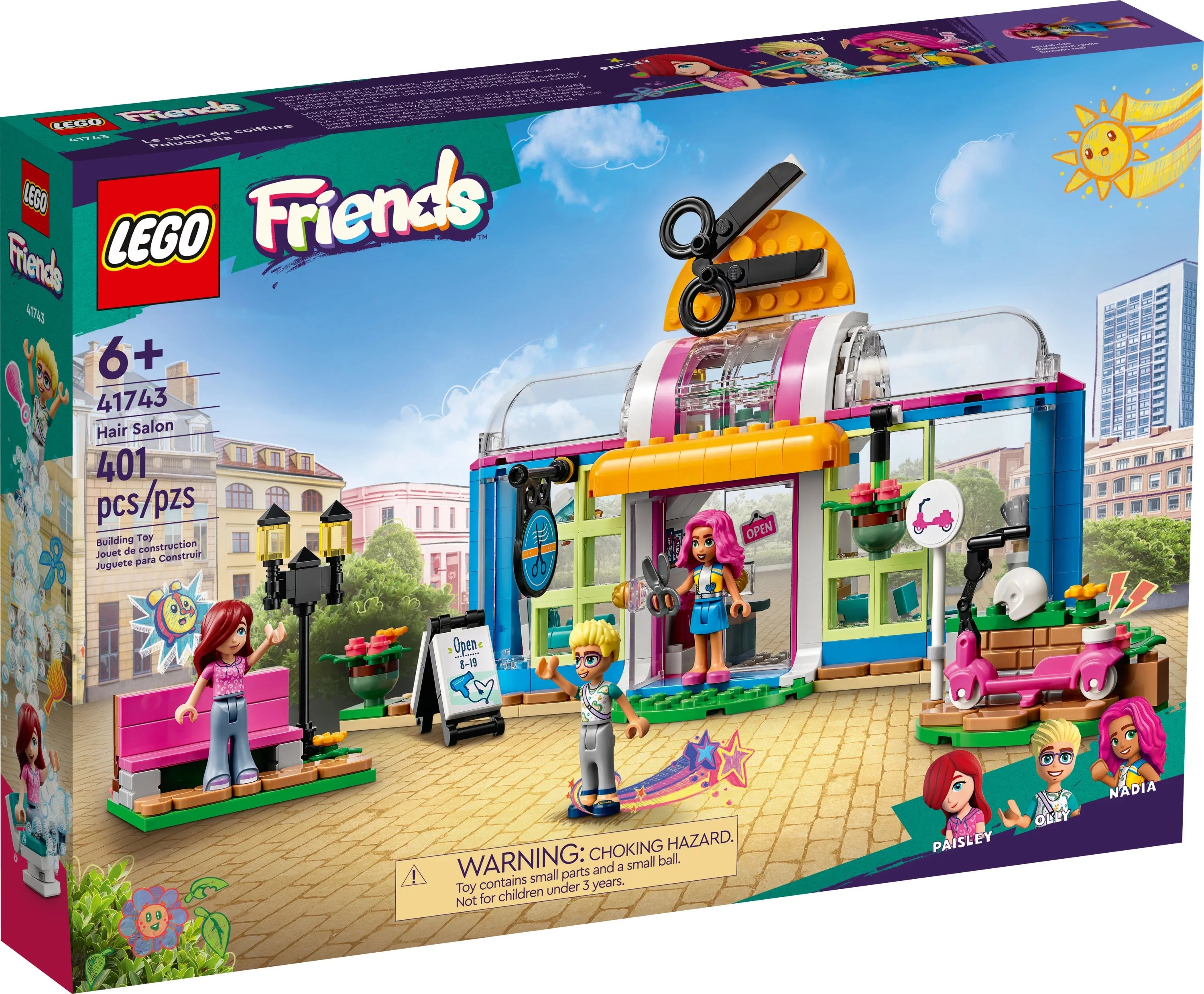 Toy Hair Salon Building Set with Mini-Dolls, Pretend Play Spa for Kids Ages 6+ P725511