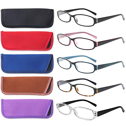 Reading Glasses 5 Pairs Spring Hinge for Men and Women C194390