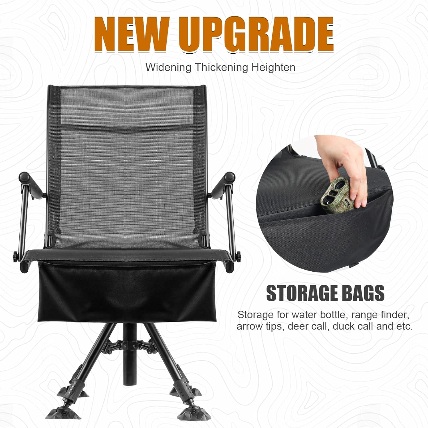 Folding Hunting Blind Chair with 360 Degree Swivel and Adjustable Height N9129