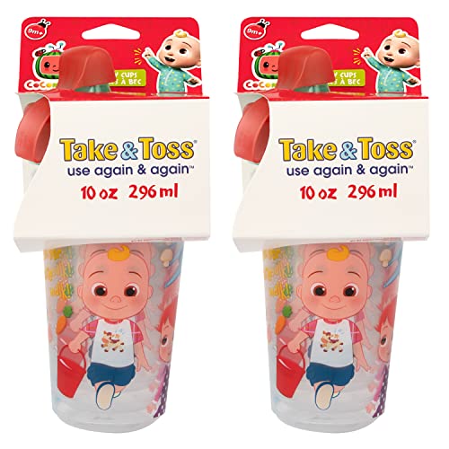 Toddler Sippy Cups with Snap On Lids and Travel Caps - 10 Oz - 8 Count U3865