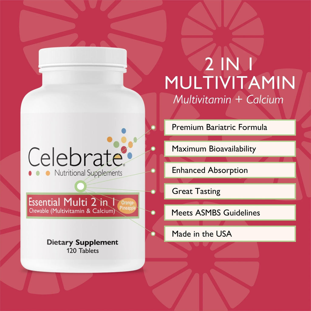 Bariatric Multivitamin with Calcium Citrate Chewables, Orange Pineapple, 120 Count H3260