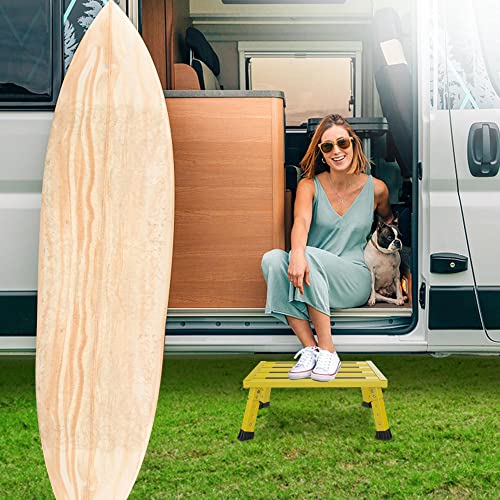 3-Level Adjustable Aluminum Folding RV Steps, Anti-Skid, Supports 1000 lb W1181