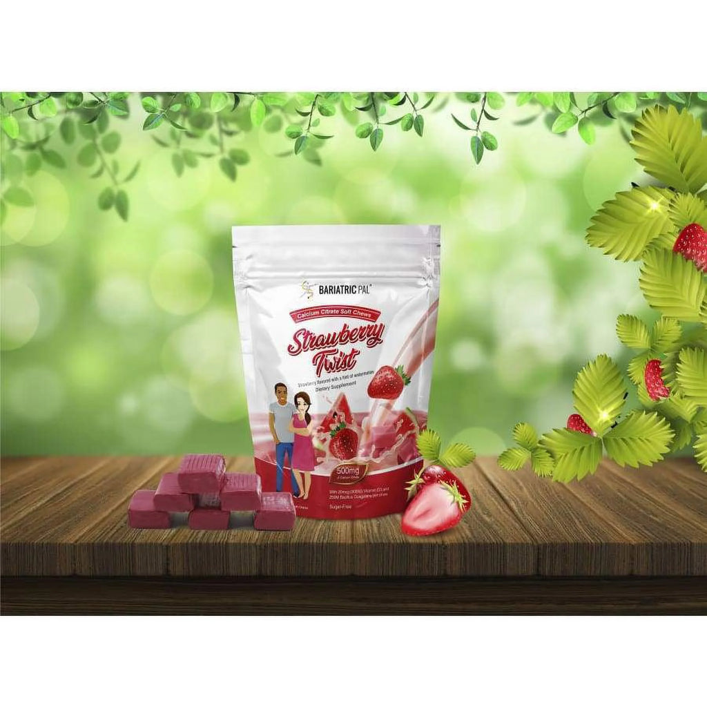Sugar-Free Calcium Citrate Soft Chews 500mg with Probiotics, Strawberry Watermelon, 90ct X687