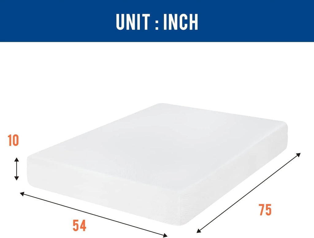 Twin 6 Inch Gel Memory Foam Mattress, Medium Firm, Fiberglass Free L790263