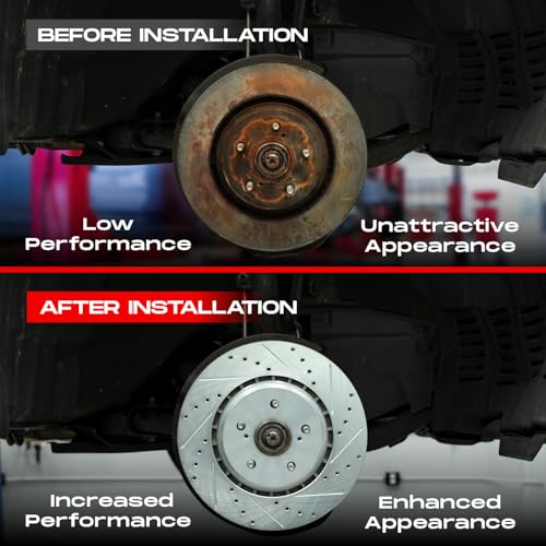 Front Rear Brake Pads and Rotors Kit with Ceramic Pads, Fits 2005-2010 Honda Odyssey B2475