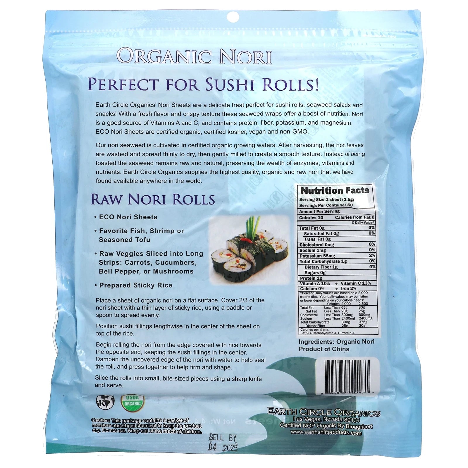 Organic Nori Sheets, 50 Sheets, 4.4 oz I30765