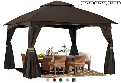 8x8 Outdoor Gazebo with Mosquito Netting for Patio, Lawn & Garden B107436