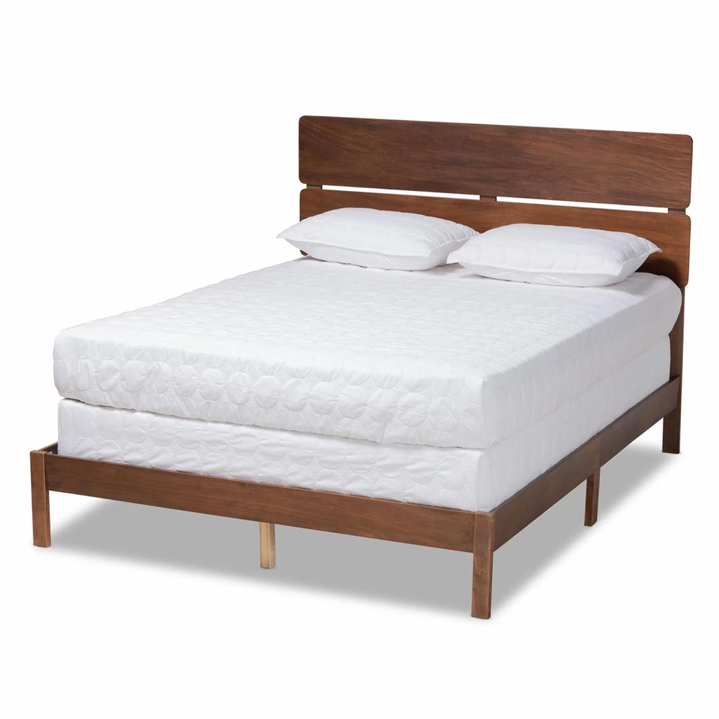 Baxton Studio Anthony Gray and Oak Finished Wood Full Size Panel Bed