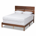 Baxton Studio Anthony Gray and Oak Finished Wood Full Size Panel Bed