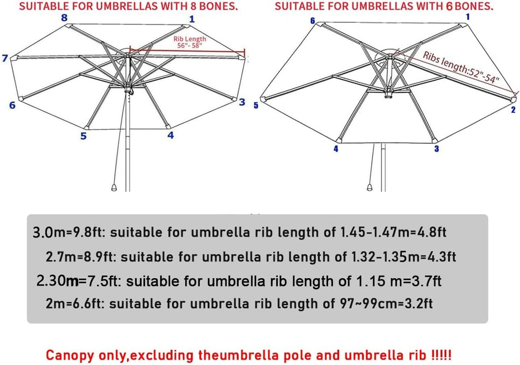 Outdoor Patio Umbrella Replacement Canopy Cover, UV Protective, Wine Red B5716