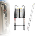 Aluminum Telescoping Ladder 20 FT Portable Extension Ladder - Multi-Purpose Lightweight Folding Ladder RV Collapsible Ladder, Anti-Slip Attic Ladder, Loft Ladder, Heavy Duty 330 Lb Capacity, Black