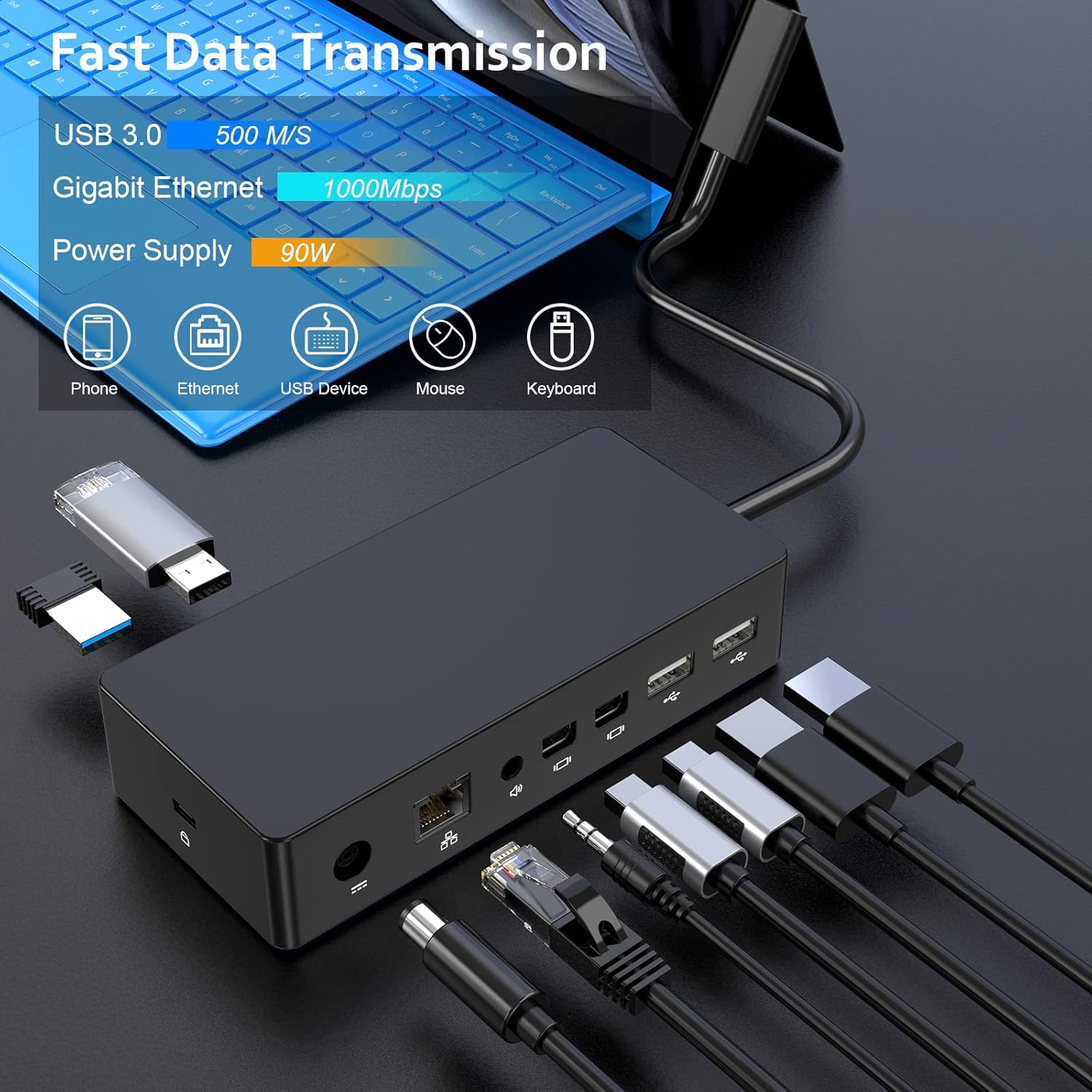 Surface Pro Docking Station with 90W Power Supply U1304