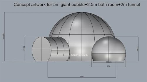 Inflatable Bubble Tent with 2 Rooms for Camping Outdoor O992