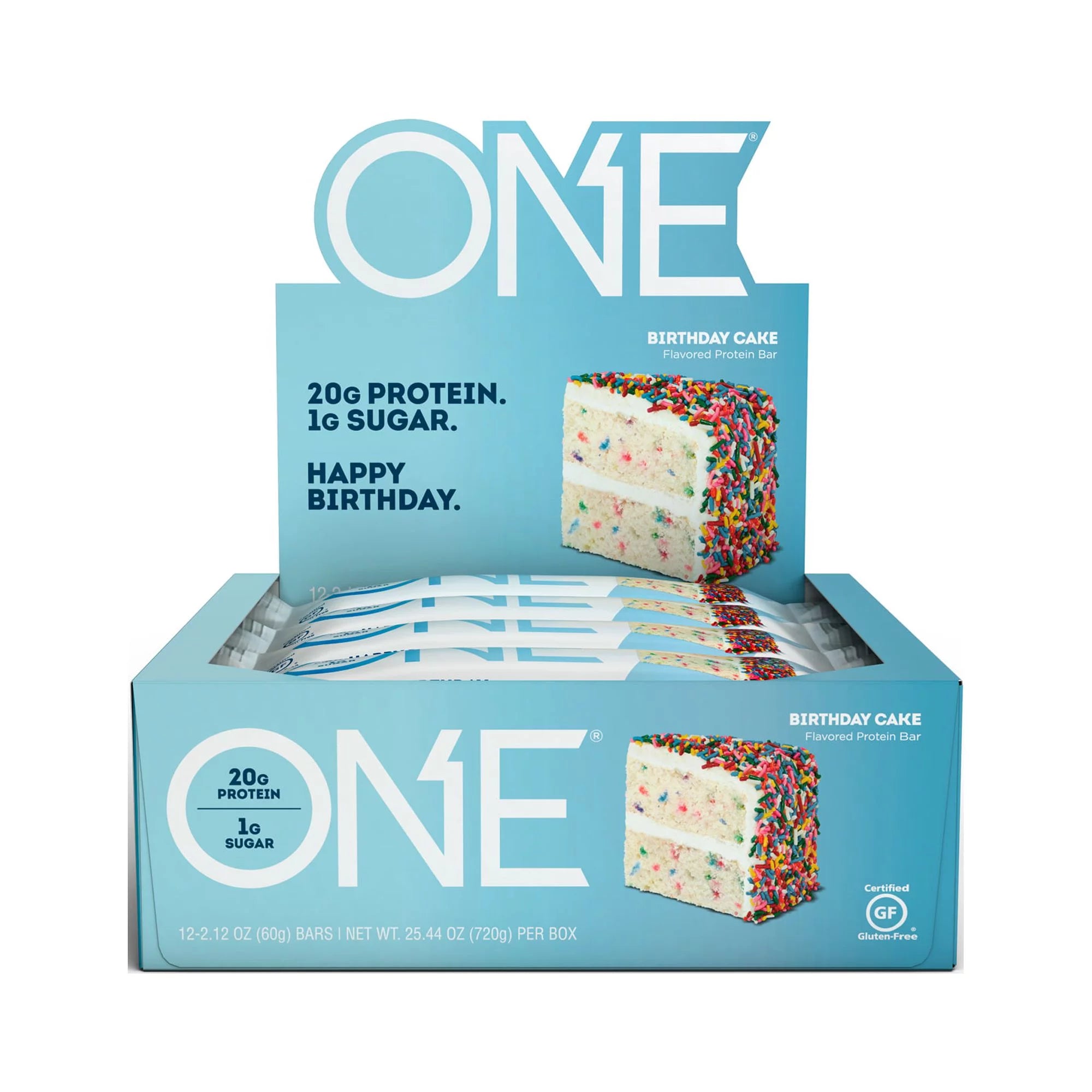 Protein Supplement Bar, Birthday Cake, 20g, 12 Count Y467