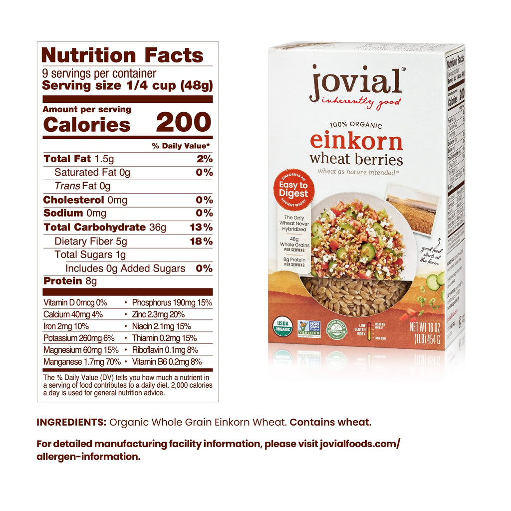 Organic Wheat Berries, Whole Grain, 16 oz 3 Pack W20300