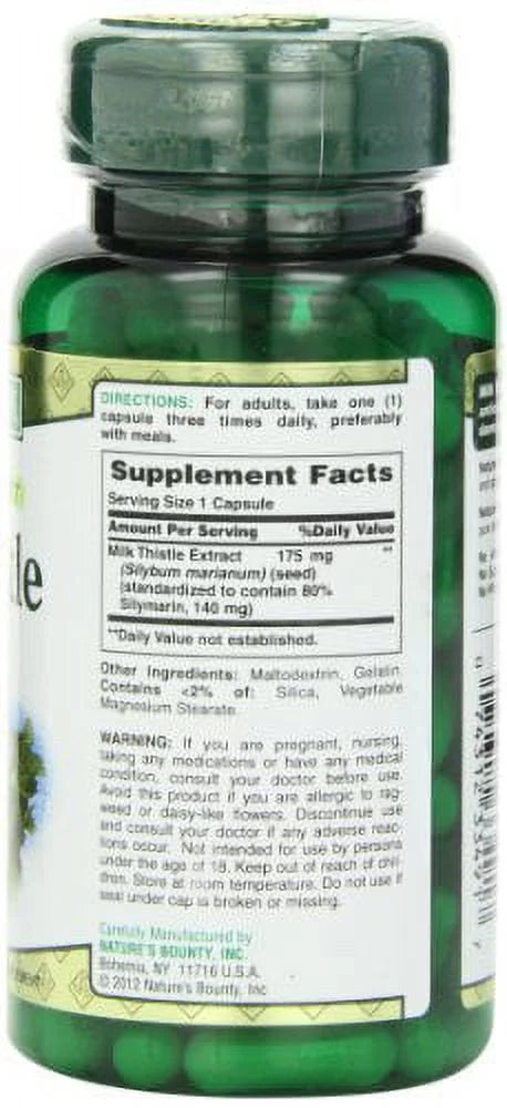 Milk Thistle Herbal Supplement, Supports Liver Health, 100 Softgels C358