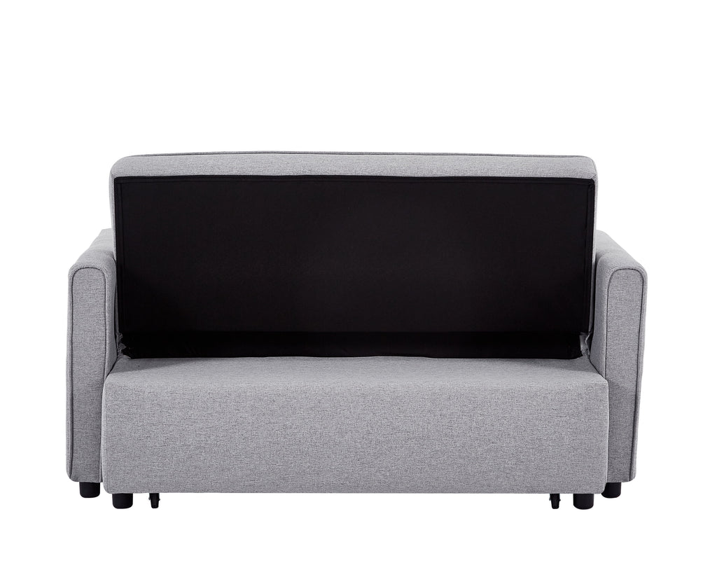 Sleeper Sofa Bed, 54" Modern Convertible Pull Out Couch Loveseat - Gray W4146