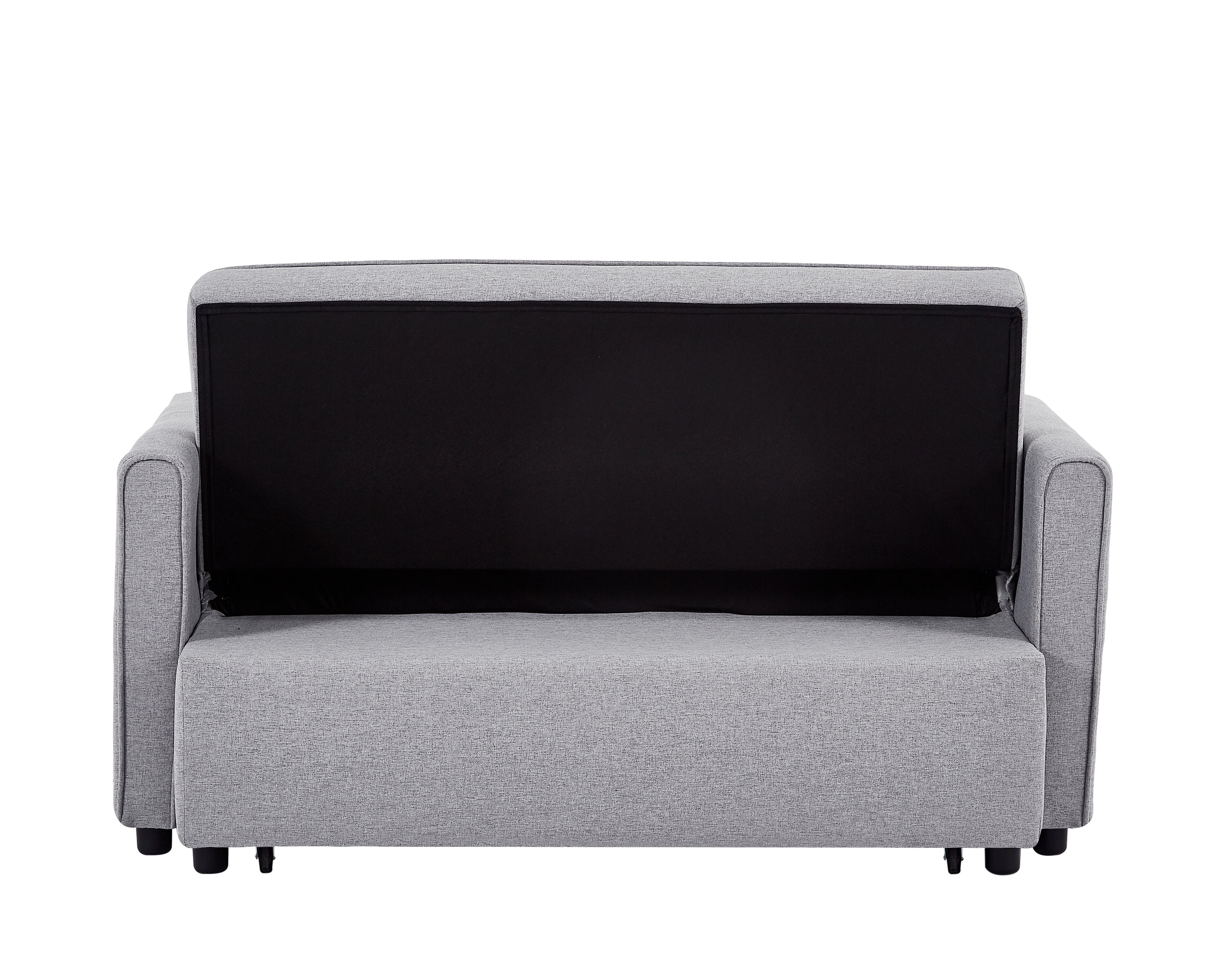 Sleeper Sofa Bed, 54" Modern Convertible Pull Out Couch Loveseat - Gray W4146