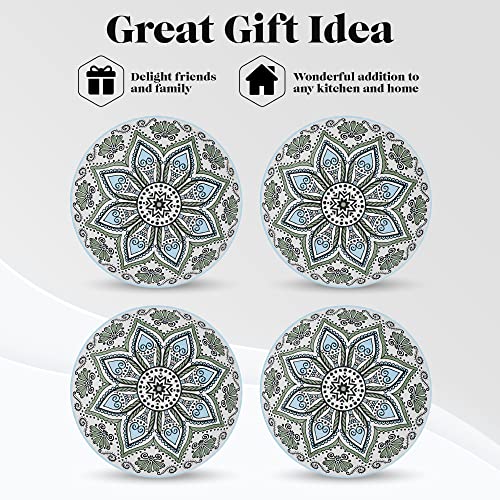 Pasta Bowls Set of 4, 9-Inch Wide and Shallow Dinner Plates X196616