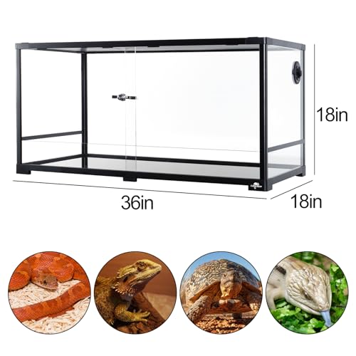 Glass Reptile Terrarium 24" x 18" x 18" with Sliding Door F5154