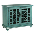 Bowery Hill Traditional Wood TV Stand for TVs up to 38" in Antique Teal Green