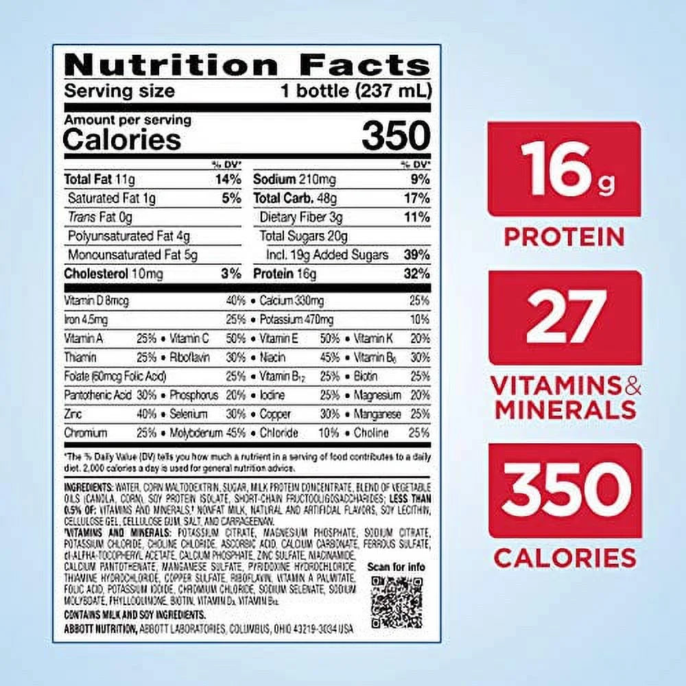 Vanilla Protein Shake with Fiber, 8 fl oz Bottle (Pack of 24) B6071