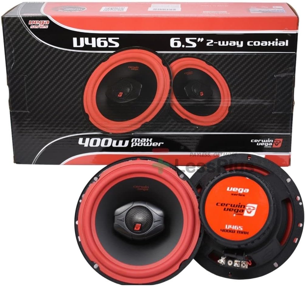 Cerwin Vega V465 6.5" 75W RMS / 400W Max 2-Way Low-Resonant Speakers with 1" Titanium Dome Tweeter