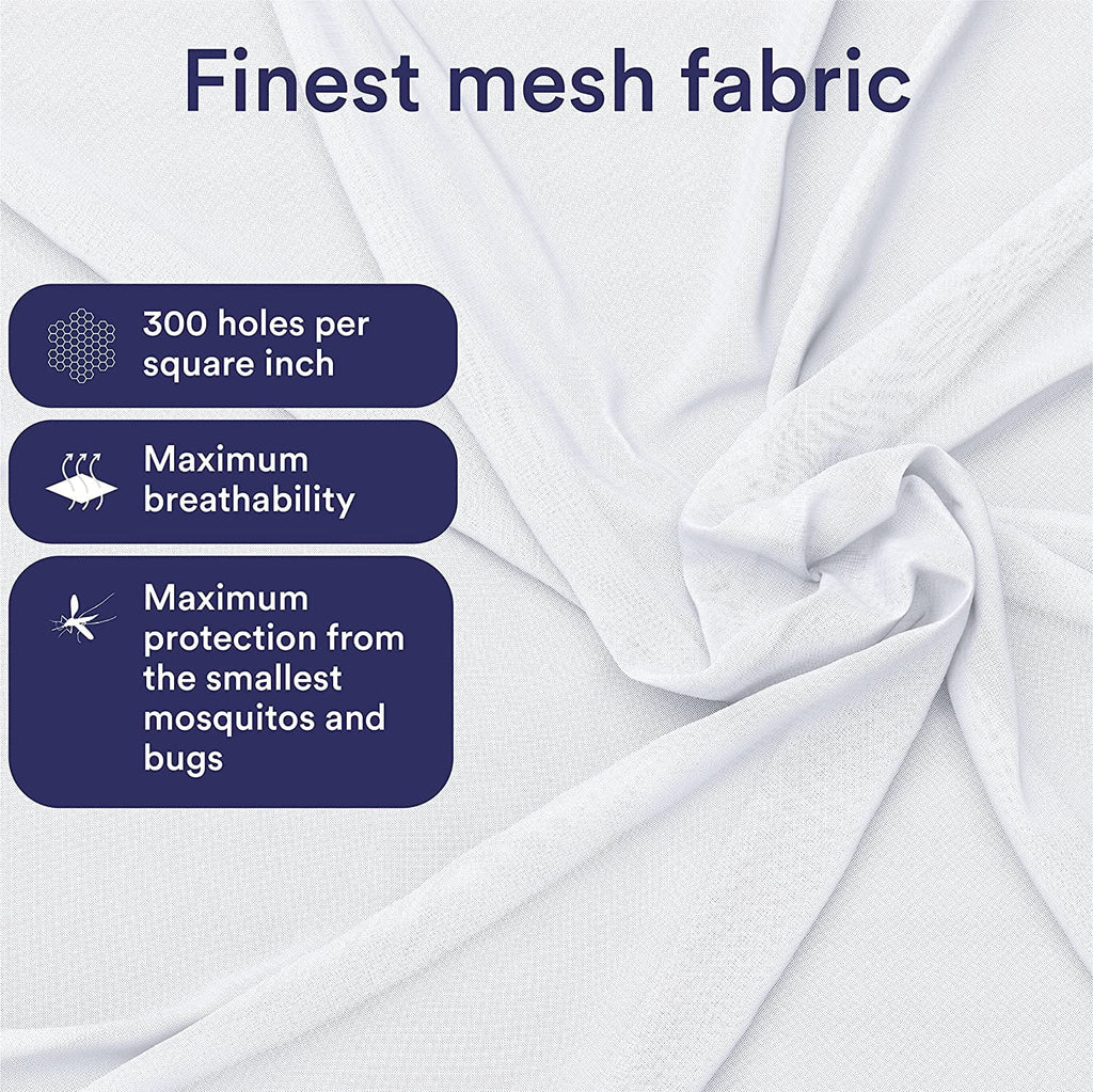 Mosquito Net Bed Canopy, Ultra Large Bug Net, Mesh 380, 2 Entries I241