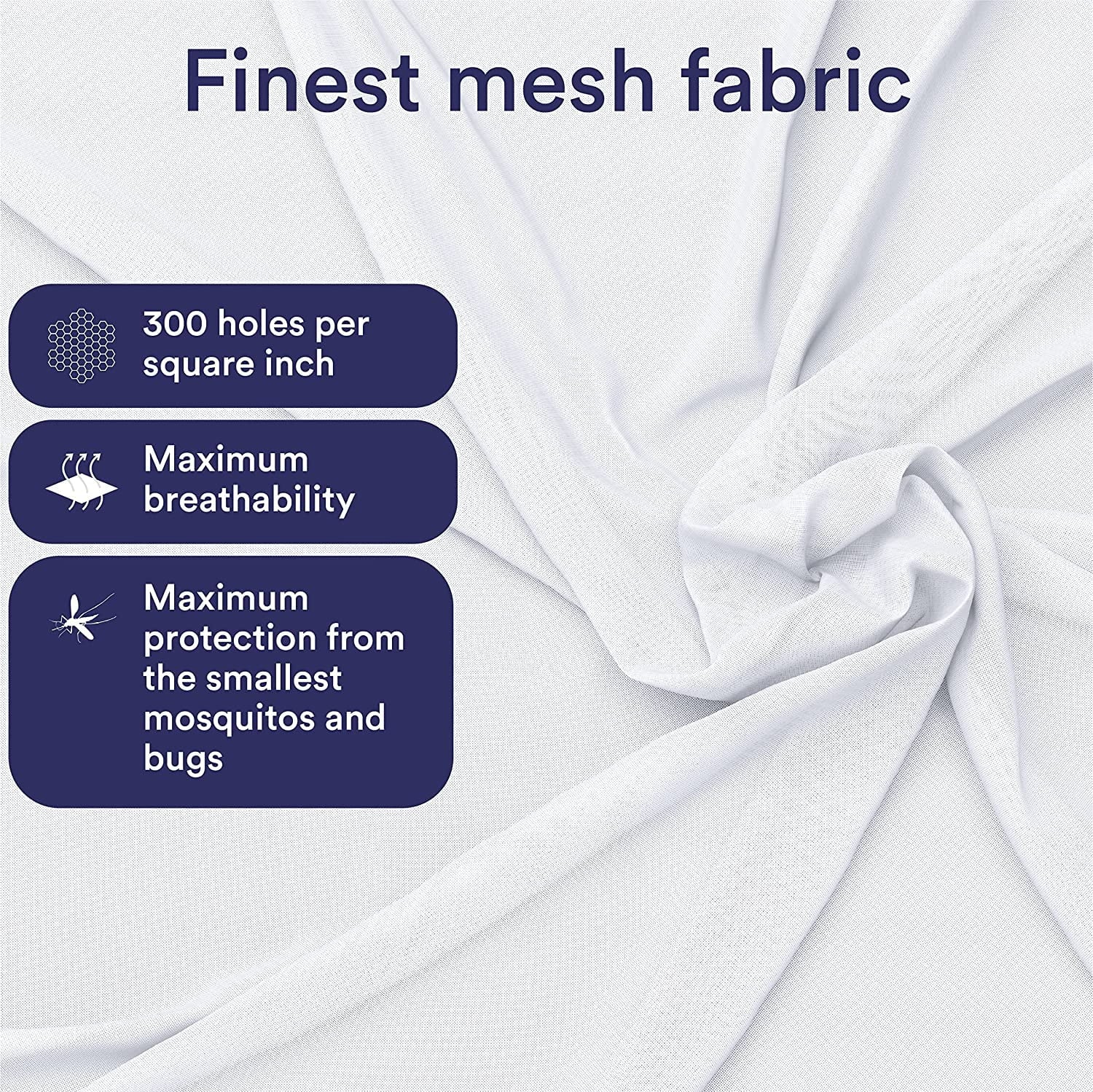 Mosquito Net Bed Canopy, Ultra Large Bug Net, Mesh 380, 2 Entries I241