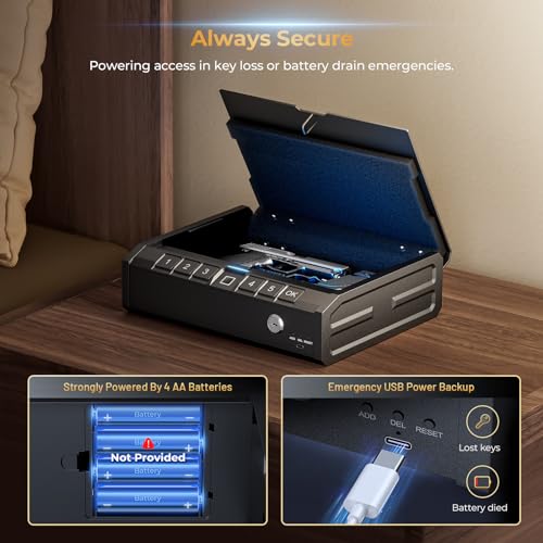 Biometric Gun Safe for Pistols with Fingerprint Lock Q499