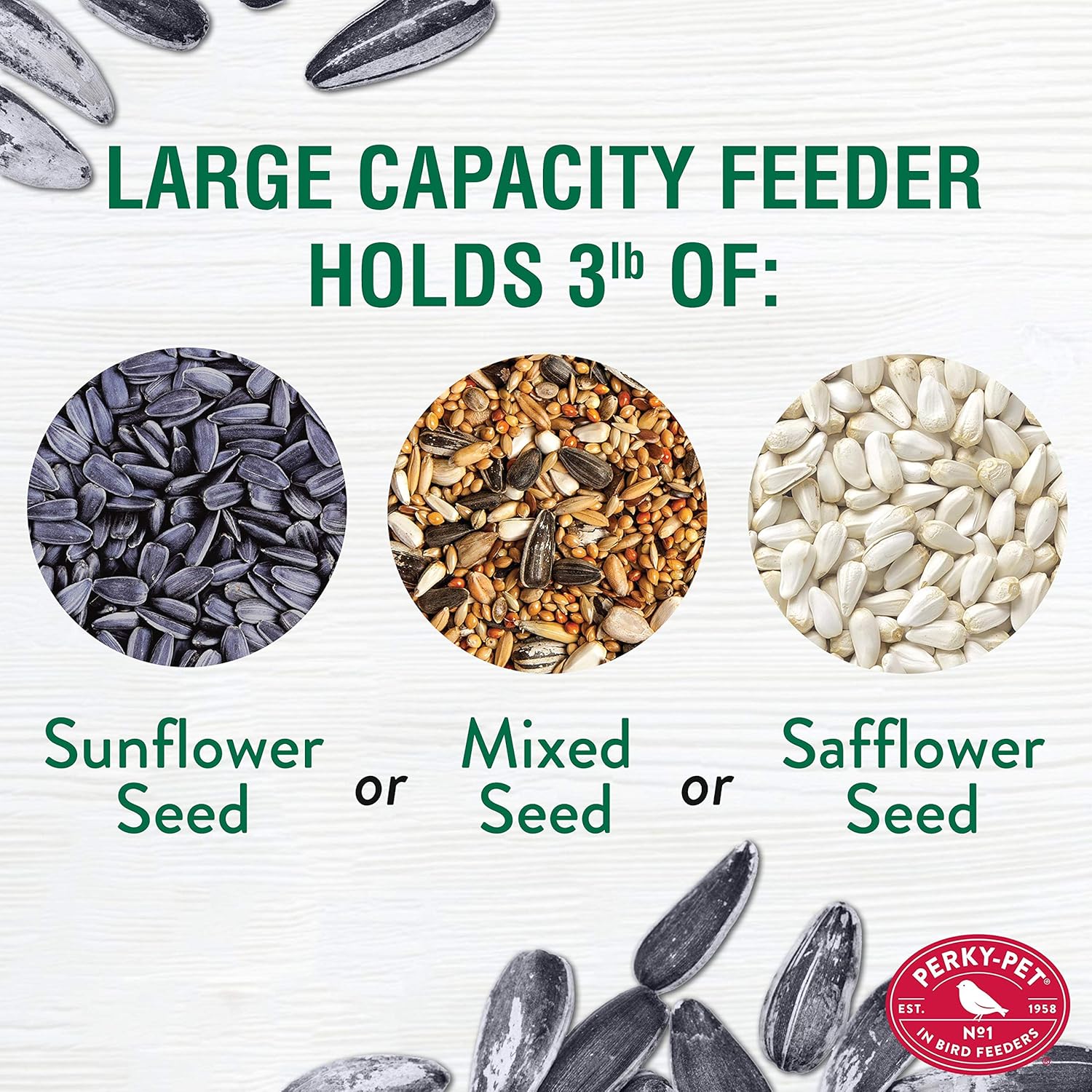 Squirrel Proof Wild Bird Feeder with Weight-Activated Perches, 3LB Seed Capacity I29634